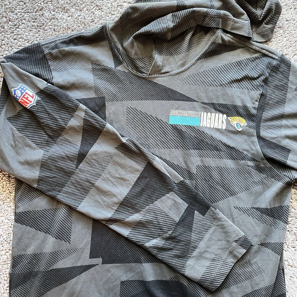 NFL Jacksonville Jaguars Nike Dri Fit Tee Long‎ Sleeve Hooded Mens S